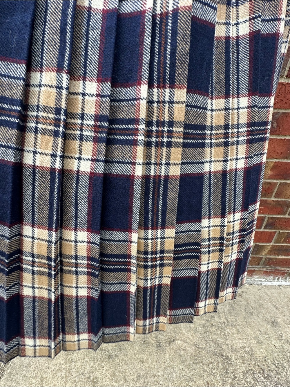 Pitlochry Knitwear Made In Scotland Pure New Wool Tartan Wrap Fringe Skirt Prep - Picture 9 of 16